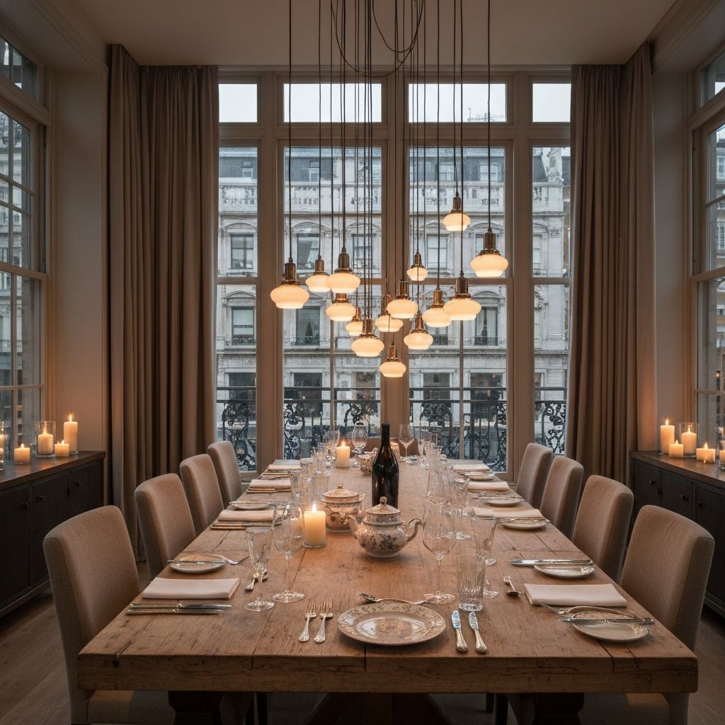 Elegant dining area perfect for family meals in the Notting Hill apartment